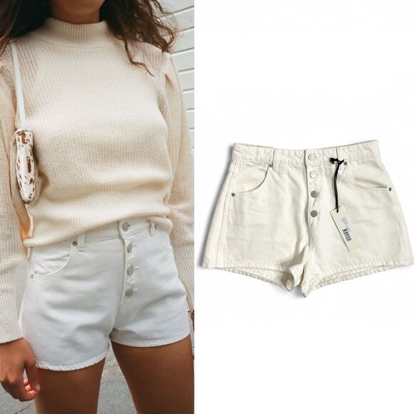Rolla’s Dusters High Rise Slim White Denim Shorts Size 29 Wardrobe Staple NWT - Picture 1 of 12